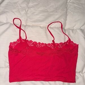 SKIMS Pink Lace Trim Camisole